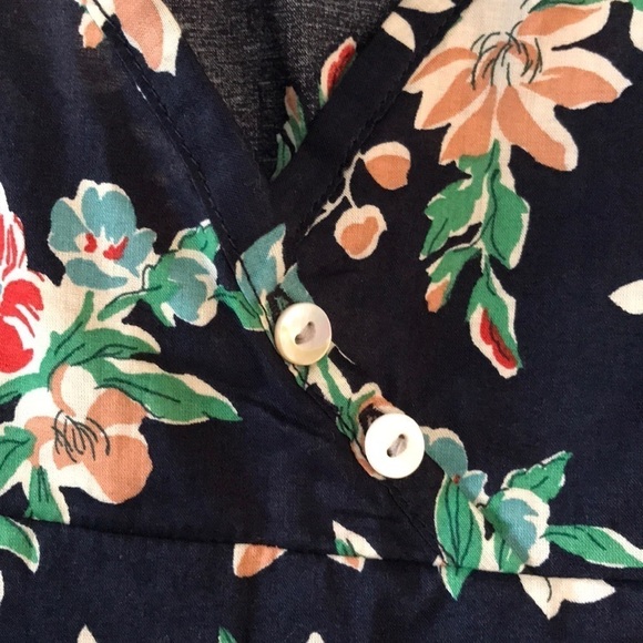 URBAN CULTURE Navy Blue Floral V-Neck Dress Size Small - Picture 8 of 10